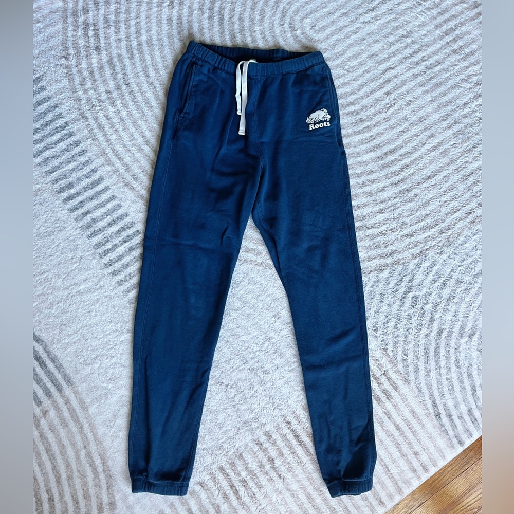 Roots Organic Cooper High Waisted Sweatpants - Navy Coloured - Size XS